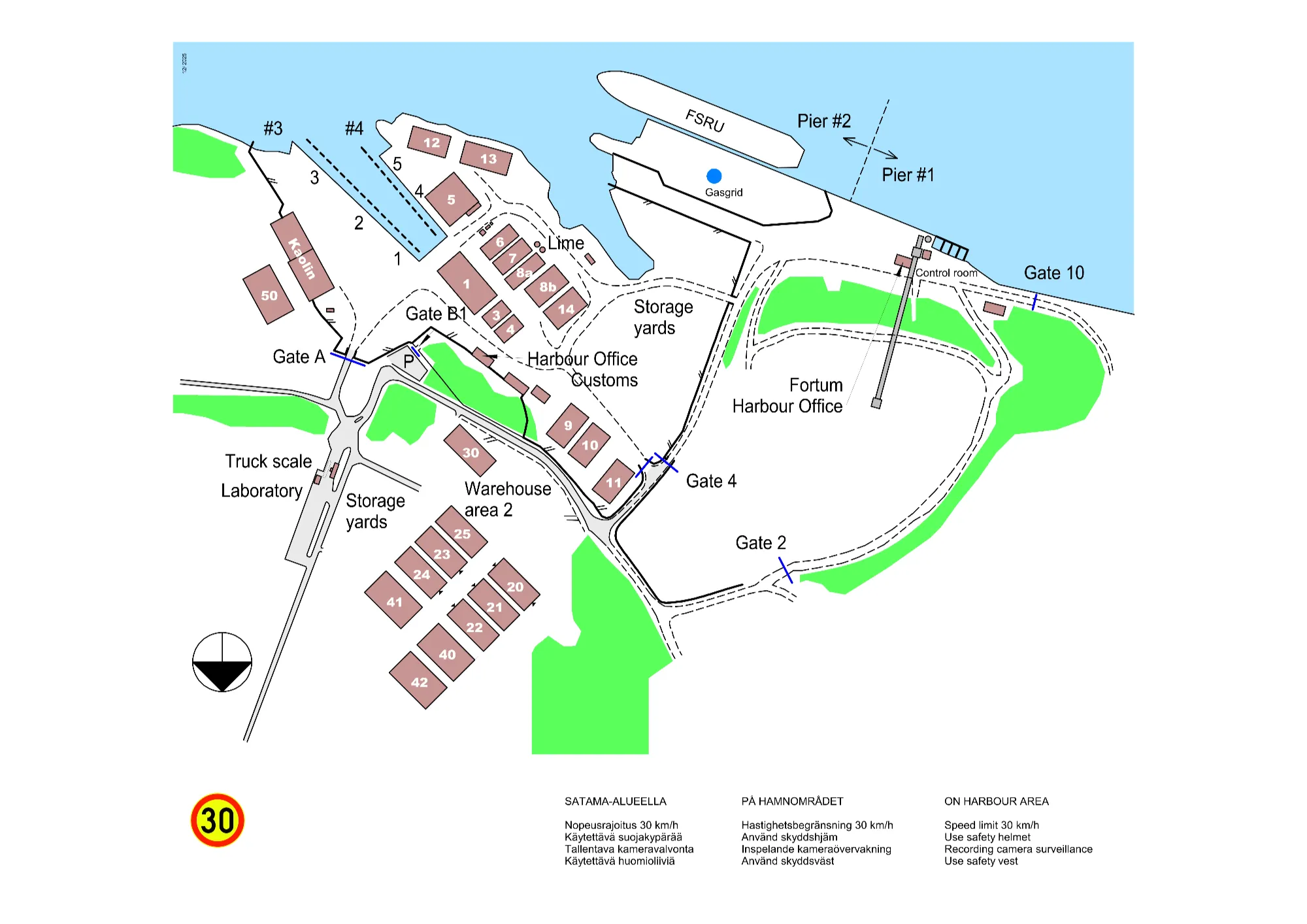 Kartta satama-alueesta